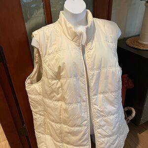 Woman Within Light Cream Quilted Vest